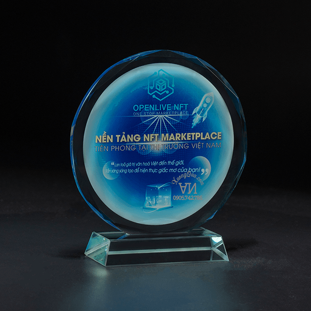 cúp lưu niệm giá rẻ tròn