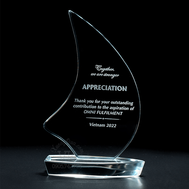 cúp vinh danh pha lê 10 ly