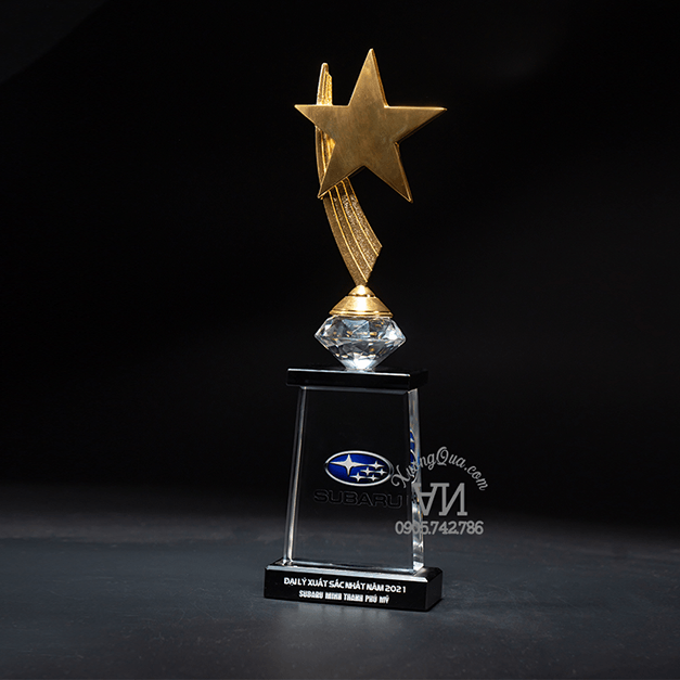 Kỷ niệm chương pha lê kim loại