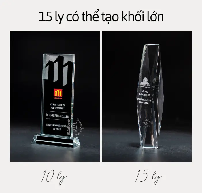 sự khác nhau giữa pha lê 10 ly và pha lê 15 ly